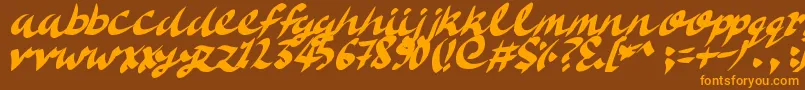 Шрифт DeliciousDoom – оранжевые шрифты на коричневом фоне