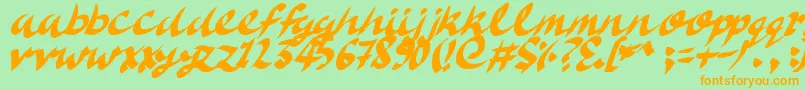 DeliciousDoom Font – Orange Fonts on Green Background