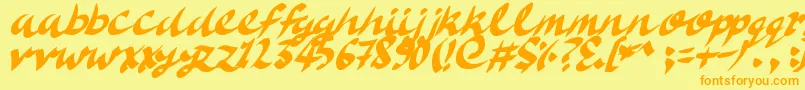 DeliciousDoom Font – Orange Fonts on Yellow Background