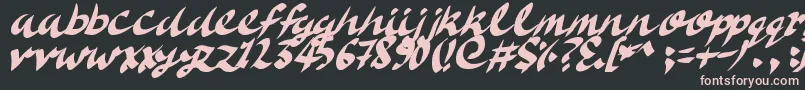 DeliciousDoom-fontti – vaaleanpunaiset fontit mustalla taustalla