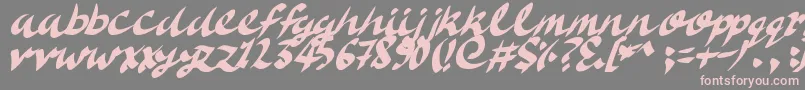 DeliciousDoom-Schriftart – Rosa Schriften auf grauem Hintergrund