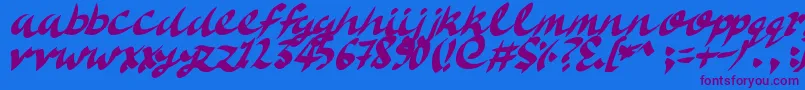 DeliciousDoom-Schriftart – Violette Schriften auf blauem Hintergrund