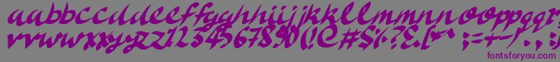 DeliciousDoom-fontti – violetit fontit harmaalla taustalla