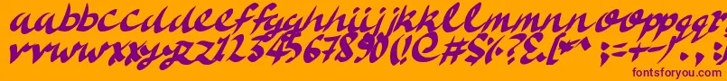 DeliciousDoom-fontti – violetit fontit oranssilla taustalla