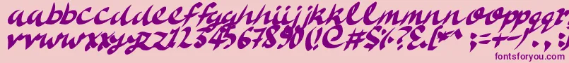 DeliciousDoom-Schriftart – Violette Schriften auf rosa Hintergrund