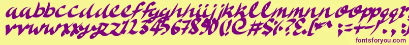 DeliciousDoom Font – Purple Fonts on Yellow Background