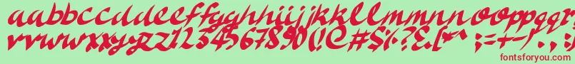 DeliciousDoom Font – Red Fonts on Green Background