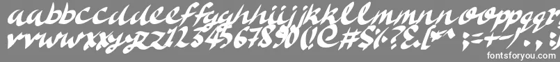 DeliciousDoom-Schriftart – Weiße Schriften auf grauem Hintergrund