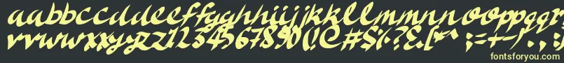 DeliciousDoom Font – Yellow Fonts on Black Background