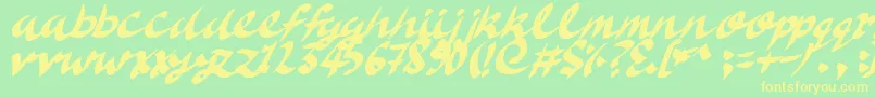 DeliciousDoom Font – Yellow Fonts on Green Background