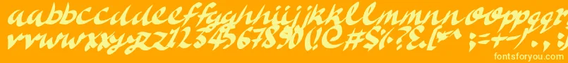 DeliciousDoom Font – Yellow Fonts on Orange Background