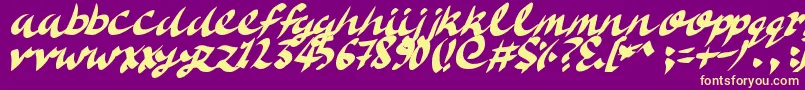 DeliciousDoom Font – Yellow Fonts on Purple Background