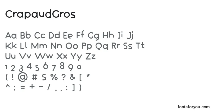 CrapaudGrosフォント–アルファベット、数字、特殊文字