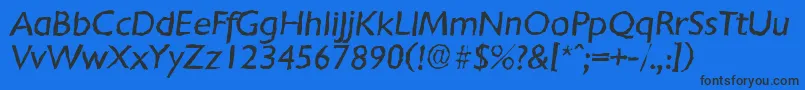Шрифт ChantillyrandomItalic – чёрные шрифты на синем фоне