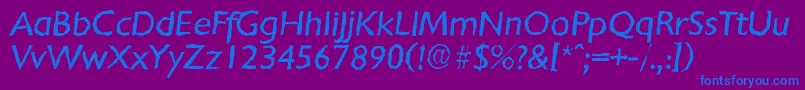 フォントChantillyrandomItalic – 紫色の背景に青い文字
