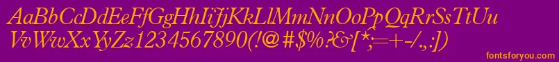 PlacidlightRegularitalic Font – Orange Fonts on Purple Background