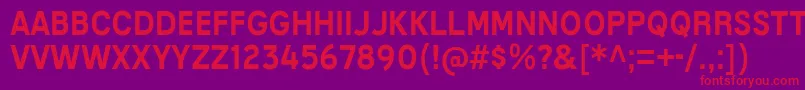 フォントMixolydianTitlingRg – 紫の背景に赤い文字