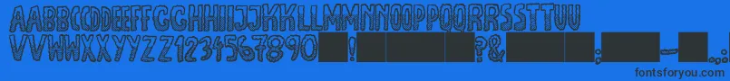 JmhEscamasWhiteDown-Schriftart – Schwarze Schriften auf blauem Hintergrund
