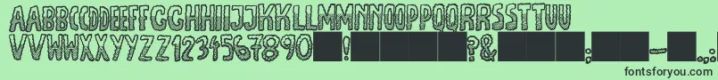 Шрифт JmhEscamasWhiteDown – чёрные шрифты на зелёном фоне