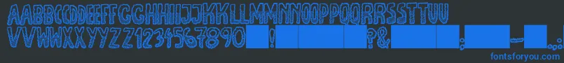 フォントJmhEscamasWhiteDown – 黒い背景に青い文字
