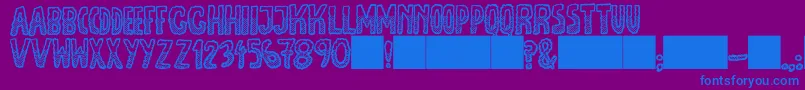JmhEscamasWhiteDown Font – Blue Fonts on Purple Background