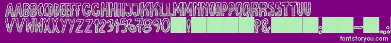 JmhEscamasWhiteDown Font – Green Fonts on Purple Background