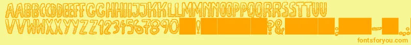 Шрифт JmhEscamasWhiteDown – оранжевые шрифты на жёлтом фоне