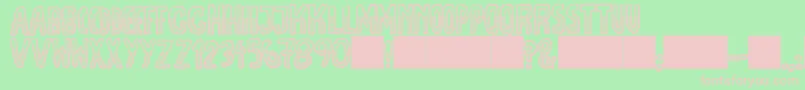 フォントJmhEscamasWhiteDown – 緑の背景にピンクのフォント
