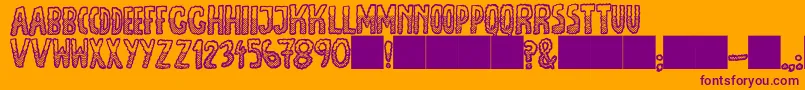 JmhEscamasWhiteDown Font – Purple Fonts on Orange Background