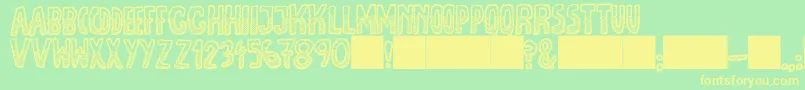JmhEscamasWhiteDown-fontti – keltaiset fontit vihreällä taustalla