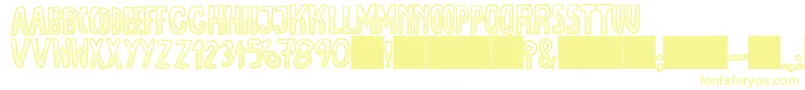 JmhEscamasWhiteDown Font – Yellow Fonts on White Background