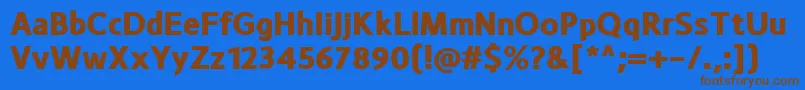 フォントMonsalExtrabold – 茶色の文字が青い背景にあります。