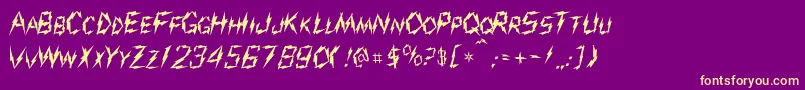 Jolt-Schriftart – Gelbe Schriften auf violettem Hintergrund