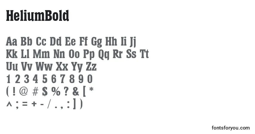 Schriftart HeliumBold – Alphabet, Zahlen, spezielle Symbole