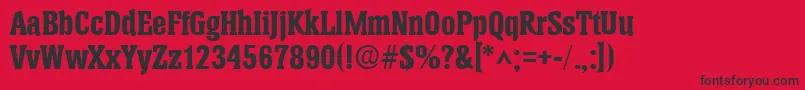 HeliumBold Font – Black Fonts on Red Background