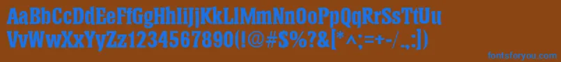 HeliumBold Font – Blue Fonts on Brown Background