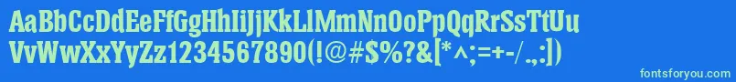 HeliumBold Font – Green Fonts on Blue Background