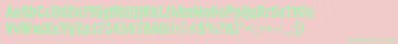 HeliumBold Font – Green Fonts on Pink Background