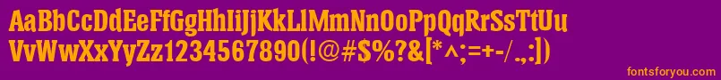 HeliumBold Font – Orange Fonts on Purple Background