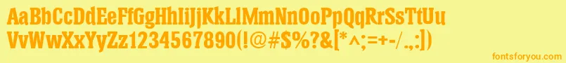 HeliumBold Font – Orange Fonts on Yellow Background