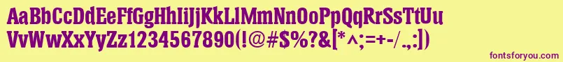 HeliumBold Font – Purple Fonts on Yellow Background