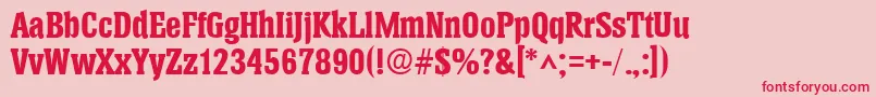HeliumBold Font – Red Fonts on Pink Background