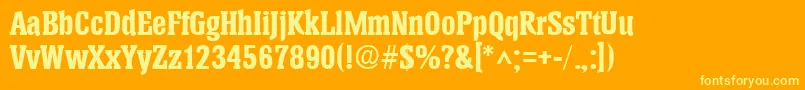 HeliumBold Font – Yellow Fonts on Orange Background