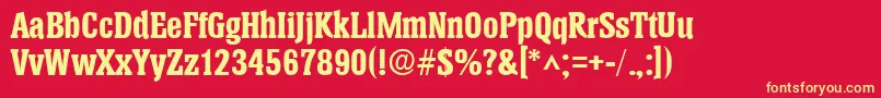 HeliumBold Font – Yellow Fonts on Red Background