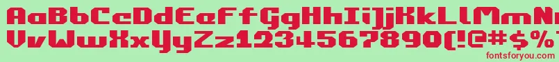 CommonwealthExpanded Font – Red Fonts on Green Background