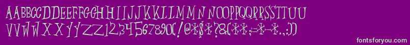 Slump-fontti – vihreät fontit violetilla taustalla