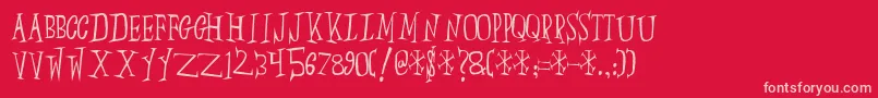 Slump-Schriftart – Rosa Schriften auf rotem Hintergrund