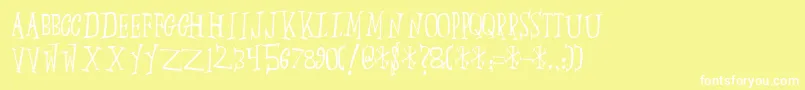 フォントSlump – 黄色い背景に白い文字