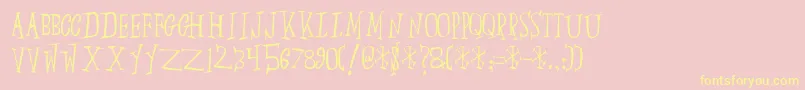 Slump-fontti – keltaiset fontit vaaleanpunaisella taustalla