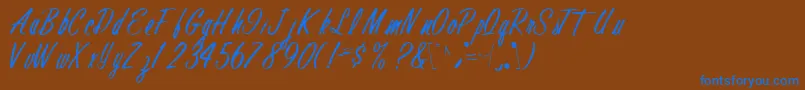 FinalRegular Font – Blue Fonts on Brown Background